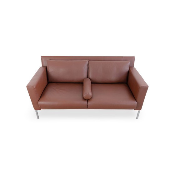 Original Walter Knoll Jason Sofa Couch Design Two-Seater Leather Li – 2 seaters, Metal (photo 2 of 10)