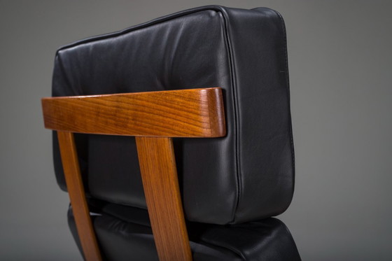 Image 1 of  Mid Century Modern FD 164 fauteuil in teak en zwart leer van Arne Vodder voor Cado, Denemarken, 1960