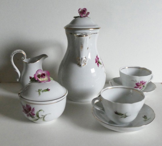 Image 1 of Set da 5 pezzi per moka, porcellana dipinta a mano, di Schierholz, Turingia, anni '50