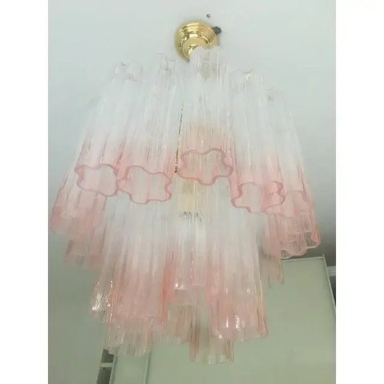 Image 1 of Juego de dos lámparas de araña Tronchi rosas estilo Murano