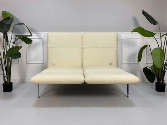 Image 1 of Brühl Roro Designer Lederen Beige Slaapbank Gastenbank