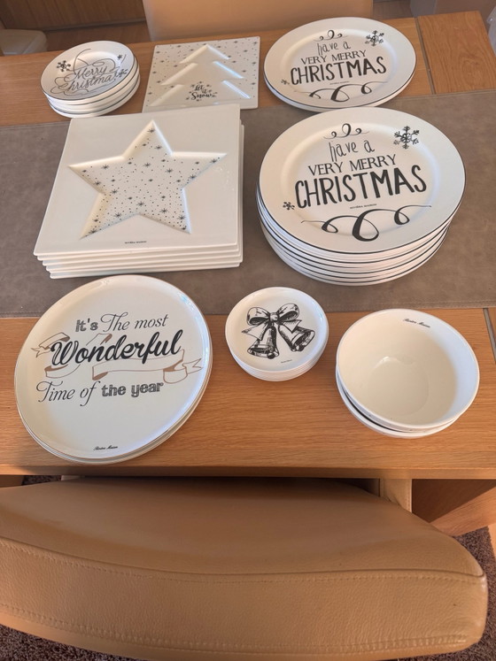 New, white with black text, Rivièra Maison Christmas Crockery, Porcelain (photo 3 of 7)