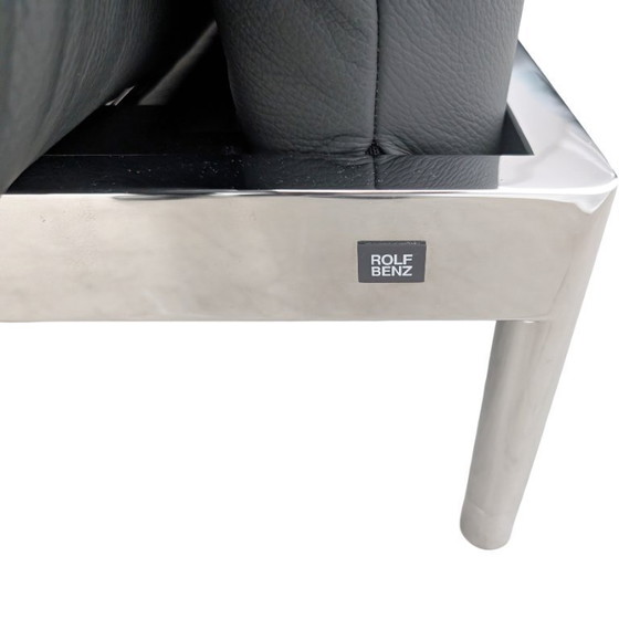 Image 1 of Original Rolf Benz Plura Sofa, designer couch, leather, two-seater, grey