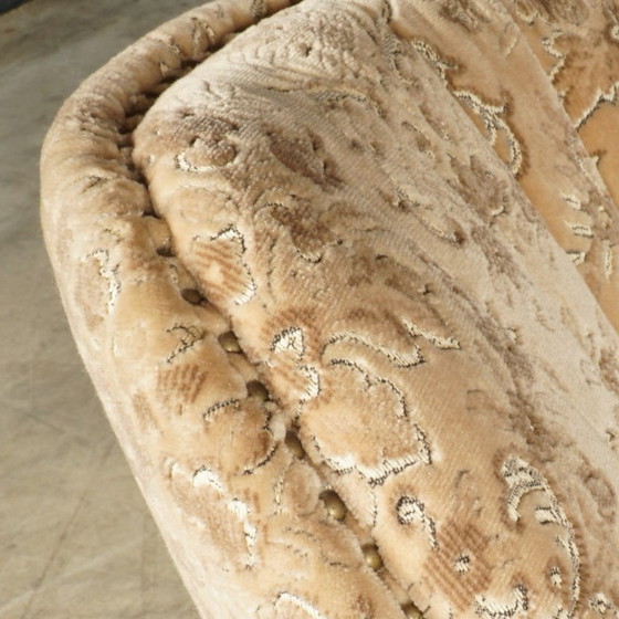 Image 1 of Fauteuils de cocktail vintage – velours beige – années 1960