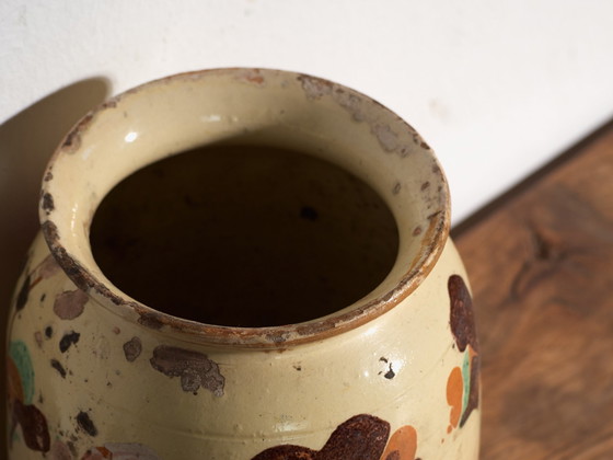 Antike volkstümliche glasierte Keramikvase – Mitteleuropa, ca. 1930 – Vasen, Rustic (photo 28 of 40)