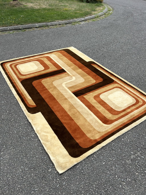 Vintage space age XL low-pile rug