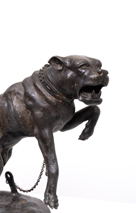 Image 1 of Großer Bronze-Mastiff, Charles Valton 1890 Frankreich
