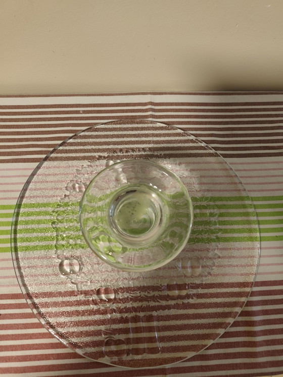 Vintage Glass Cake/Pastry Stand on Foot, Ann Wolf, Tableware, Transparent (photo 8 of 8)