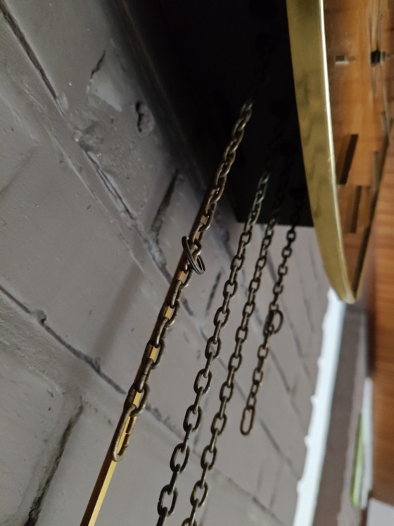 Image 1 of Vintage Junghans Mid-Century Wall Clock – German Brass Pendulum Clock