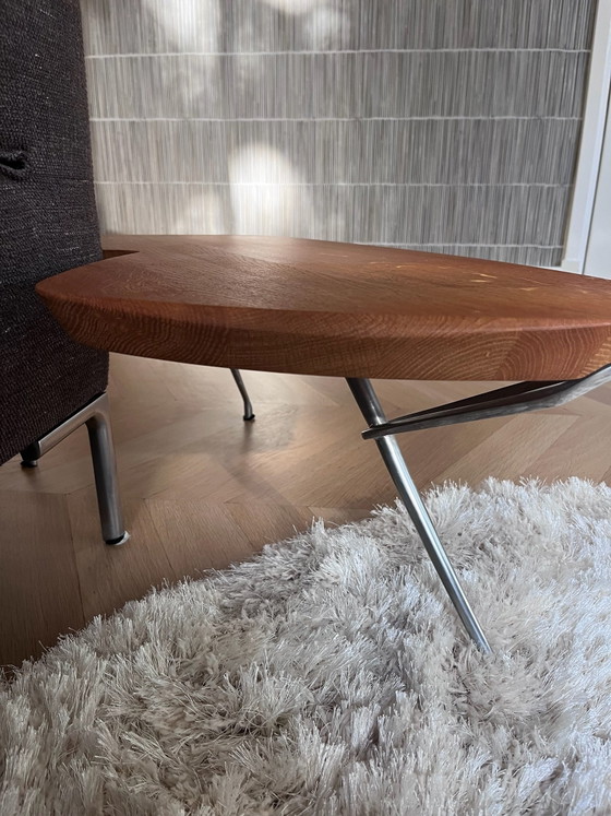 Organisch geformter Sofa-Beistelltisch – Linteloo, Beistelltische, Holz, Chrom (photo 4 of 5)
