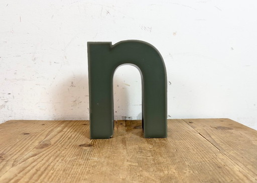 Vintage Grey Illuminated Letter N, 1970s