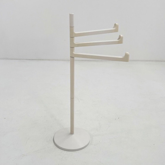 Image 1 of White Standing Towel Rack by Makio Hasuike for Gedy, 1970s