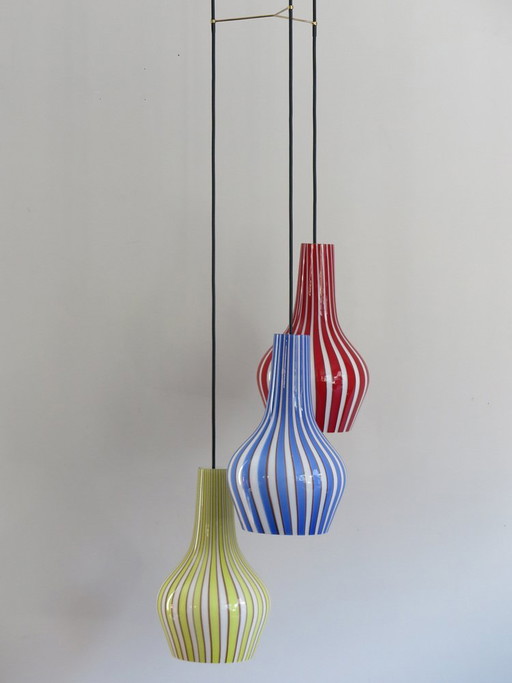 Glass Pendant lamp by Flavio Poli for Seguso Vetri D'arte, Italy, 1950s