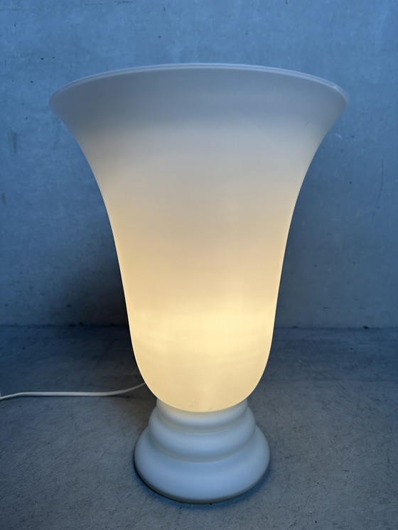 Image 1 of 2x vintage opaline vase lamps