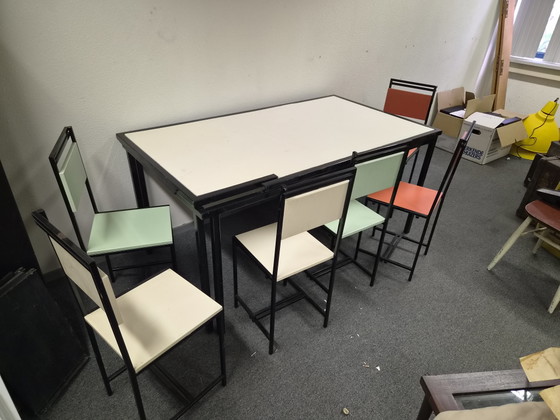Metz & Co Stil Tisch – Esszimmergarnitur, Metal, Wood (photo 10 of 10)