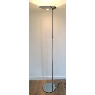 Franse vintage verzilverde stalen vloerlamp, 1970-1980