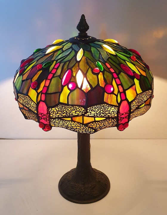 Image 1 of Tiffany table lamp 6 Dragonfly