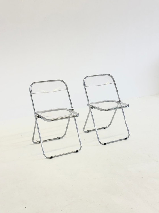 Image 1 of Set of 2 Plia Folding Chairs by Giancarlo Piretti for Anonima Castelli