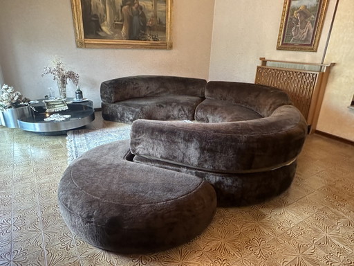 Modulaire "Environ Zero" bank van Ennio Chiggio voor Nikol International – jaren 70 – modulaire banken, Textile, Velvet