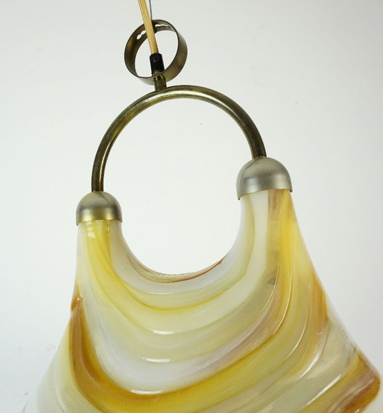 Image 1 of large cosack vintage PENDANT LAMP acrylic and metal 1970s space age hanging lamp