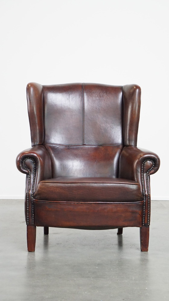 Image 1 of Oorfauteuil Gemaakt Van Schapenleer