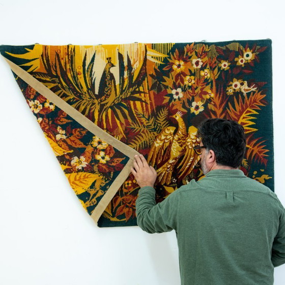 Image 1 of Arazzo in lana di Hervé Lelong "Happy Island", per Jean LAURENT ad Aubusson