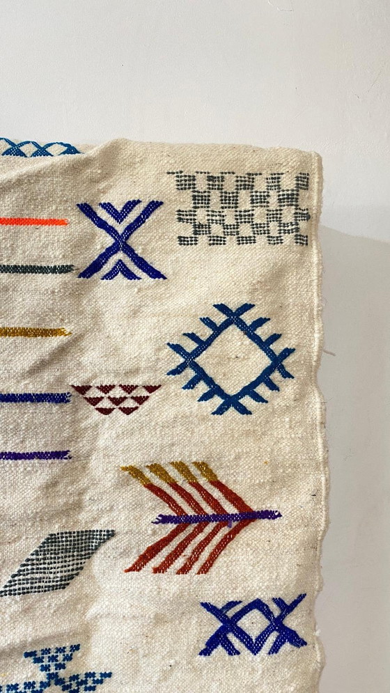 Image 1 of Authentischer handgewebter Berber-Kilim-Teppich - 150x100cm - Bunte marokkanische Kunst