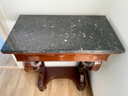 Consolle in mogano e marmo, stile Impero o Restaurazione, del XIX secolo. – consoles, Marble, Wood (photo 2 of 5)