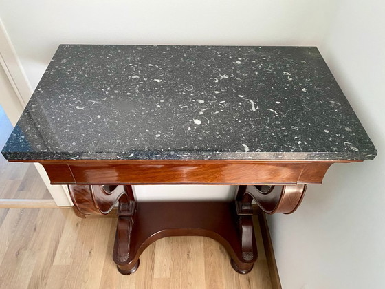 Consolle in mogano e marmo, stile Impero o Restaurazione, del XIX secolo. – Console, Marble, Wood (photo 2 of 5)