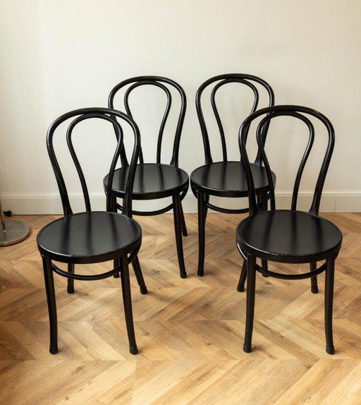 4 sedie IKEA ÖGLA dal design vintage nere - design Gillis Lundgren