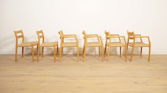 Image 1 of 6 X sedie da pranzo Niels Otto Moller Modello 84 & 67 | Restaurate