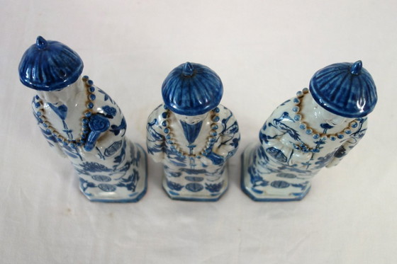 Image 1 of 3 emperor figurines, China, early 20th century