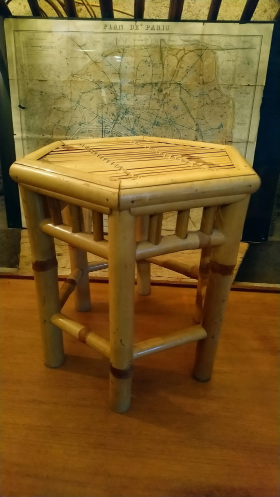 Beistelltisch, Hocker, Bambus-Pflanzenständer – Beistelltische, Bamboo, Vintage (photo 13 of 13)