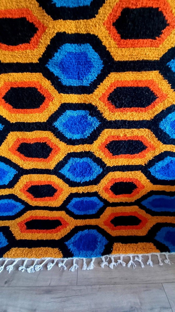 Image 1 of Unique Moroccan wool carpet - 2 x 3 meters - retro / space age style
