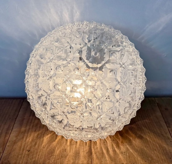 Vintage glazen wand- of plafondlamp uit de jaren 70. – Wandlampen, Glass, Metal (photo 10 of 15)