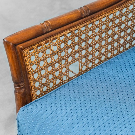 Image 1 of par de sillones antiguos de bambú y paja de venecia de los años sesenta antiguos modernos