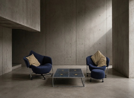 2 x Fauteuil Cassina Girotonda / 1 x ottoman / Francesco Binfaré pour Cassina / Années 1990 (photo 2 of 8)