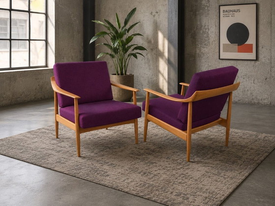 Image 1 of Rare paire de fauteuils lounge Walter Knoll vintage – milieu du siècle – récemment retapissés et rembourrés