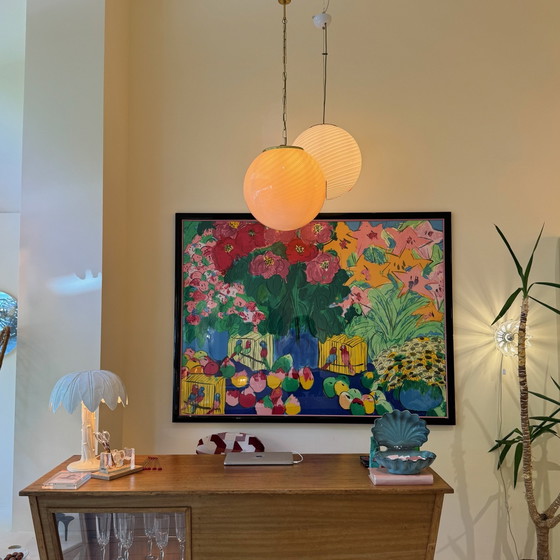 Image 1 of Roze Murano Hanglamp, Jaren 70