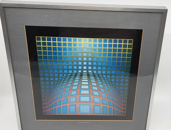 Image 1 of Victor Vasarely, Composición óptica, década de 1950, impresión offset, enmarcada