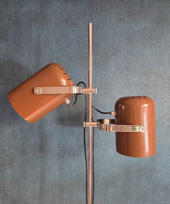 Vintage Vloerlamp - Gepo | 2 Spots | Bruin | Origineel - Jaren 70 – Vloerlampen, Metal (photo 7 of 12)