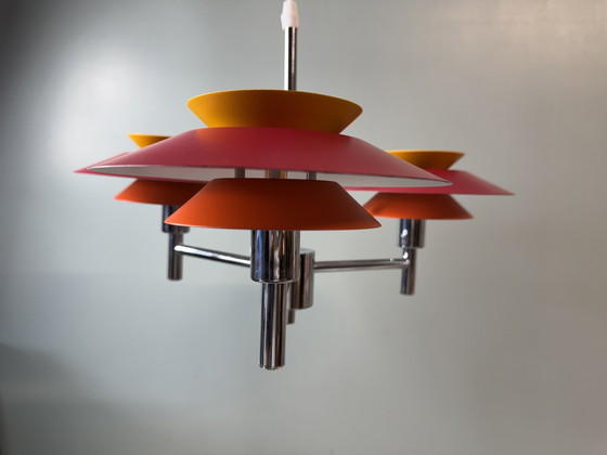 Kleurrijke Deense Design Hanglamp - Vintage Scandinavisch – Hanglampen, Metal (photo 8 of 15)