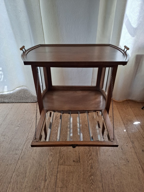 Image 1 of Prachtig, vintage thee kastje met afneembaar dienblad!