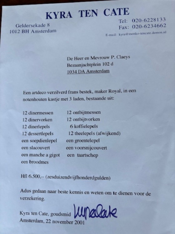 Image 1 of Posate francesi Art Déco placcate in argento, in una scatola di noce.