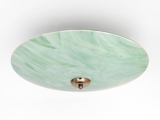 ceiling lamp art deco green marbling glass