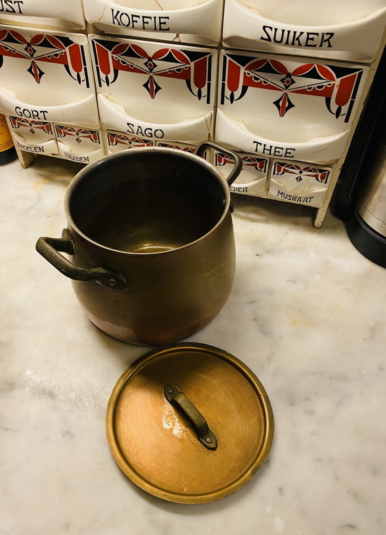 Image 1 of French jam bowl. Marmite pan