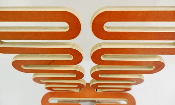 Image 1 of Prototyp des „Lumbarest“- oder „Puzzle“-Stuhls aus zugeschnittenem Sperrholz, von Gregg Fleishman