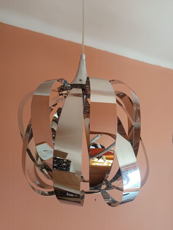 2x Pendelleuchten aus verchromtem Metall im Space-Age-Stil (photo 9 of 10)