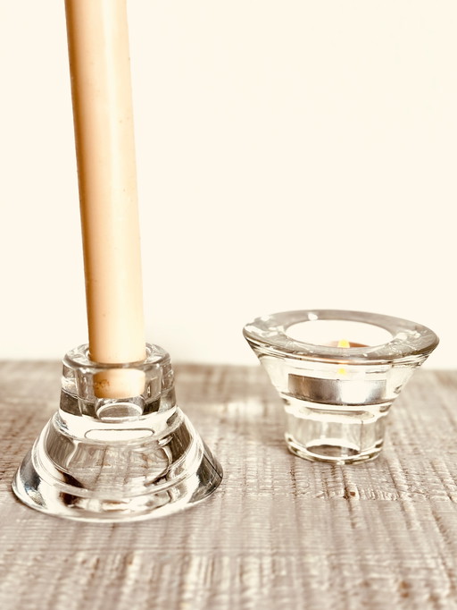 Set of 2 glass candlesticks – Knut & Marianne Hagberg for IKEA