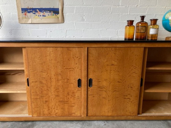 Image 1 of Vintage school cupboard sliding door cupboard dresser XL